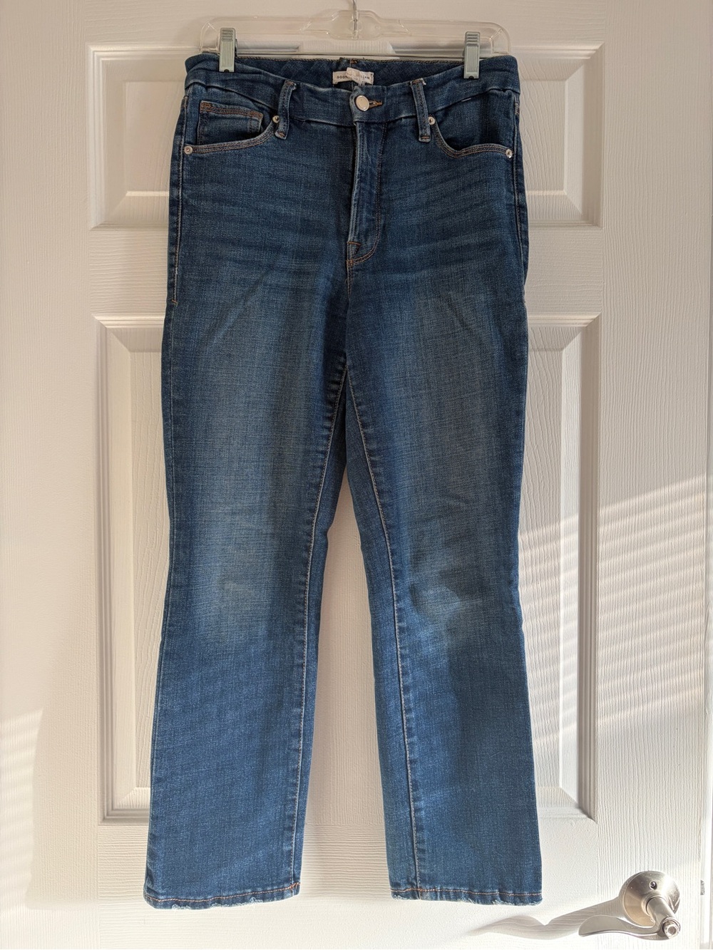 Good American Good Legs Blue High-Rise Straight Jeans